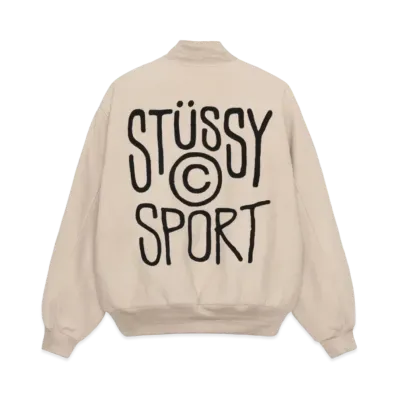 Stussy Sport Melton Varsity Jacket "Oatmeal"