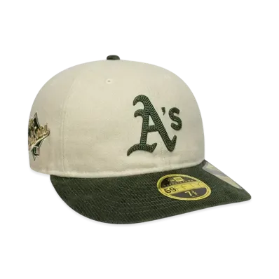NEW ERA RC 59Fifty Soft Buckram 59Fifty Day Memorial Collection Oakland Athletics "Off White/Dark Green"