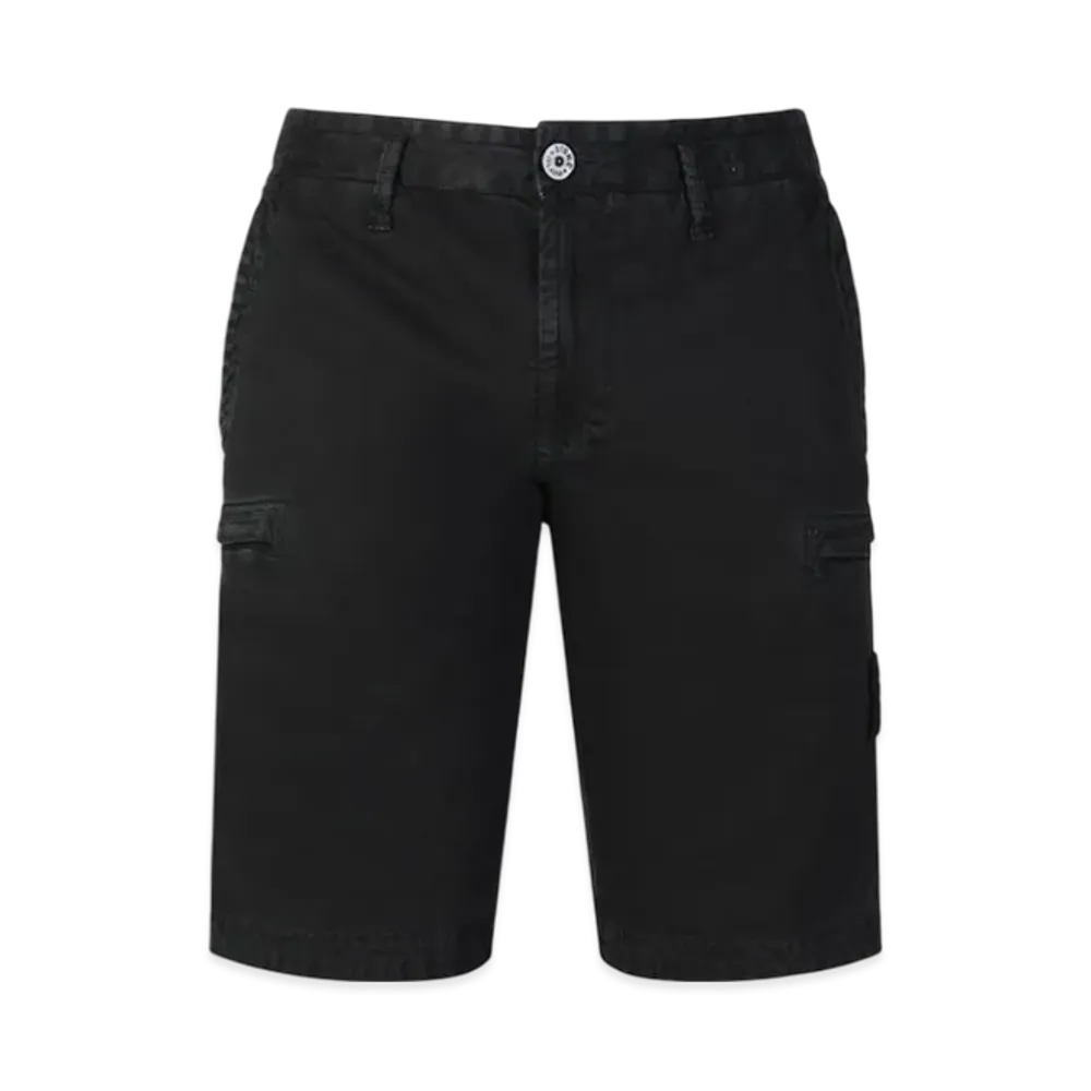 Stone Island L0504 Stretch Broken Twill Garment Dyed Shorts - 21SS "Black"