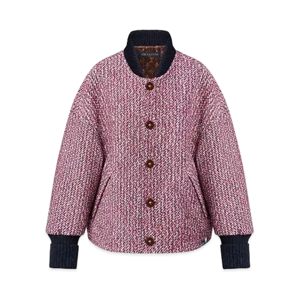 Louis Vuitton Boucle Tweed Varsity Jacket "Tricolor"