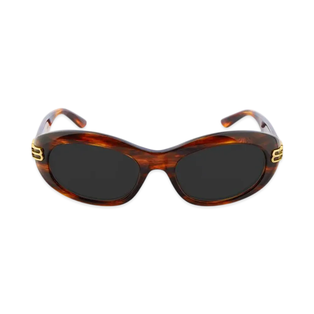 BALENCIAGA Casino Round Sunglasses "Brown Havana"