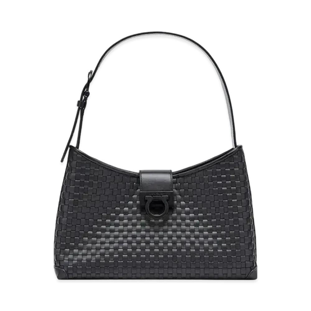 Salvatore Ferragamo Trifolio Shoulder Bag "Black"