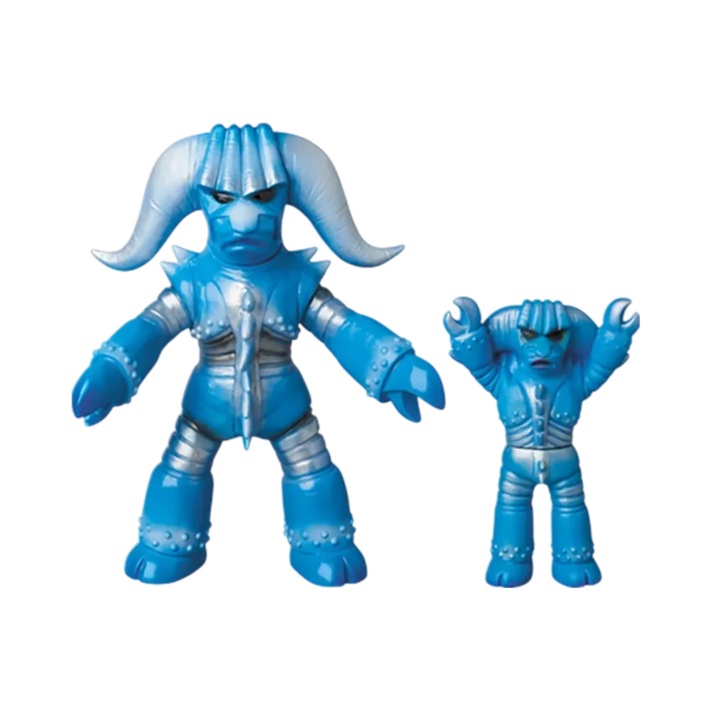 MEDICOM TOY "Toei Retro Sofvi Collection" -Android Kikaider- Blue Buffalo (Renewal Color) & Blue Buffalo (Mini Soft Vinyl)