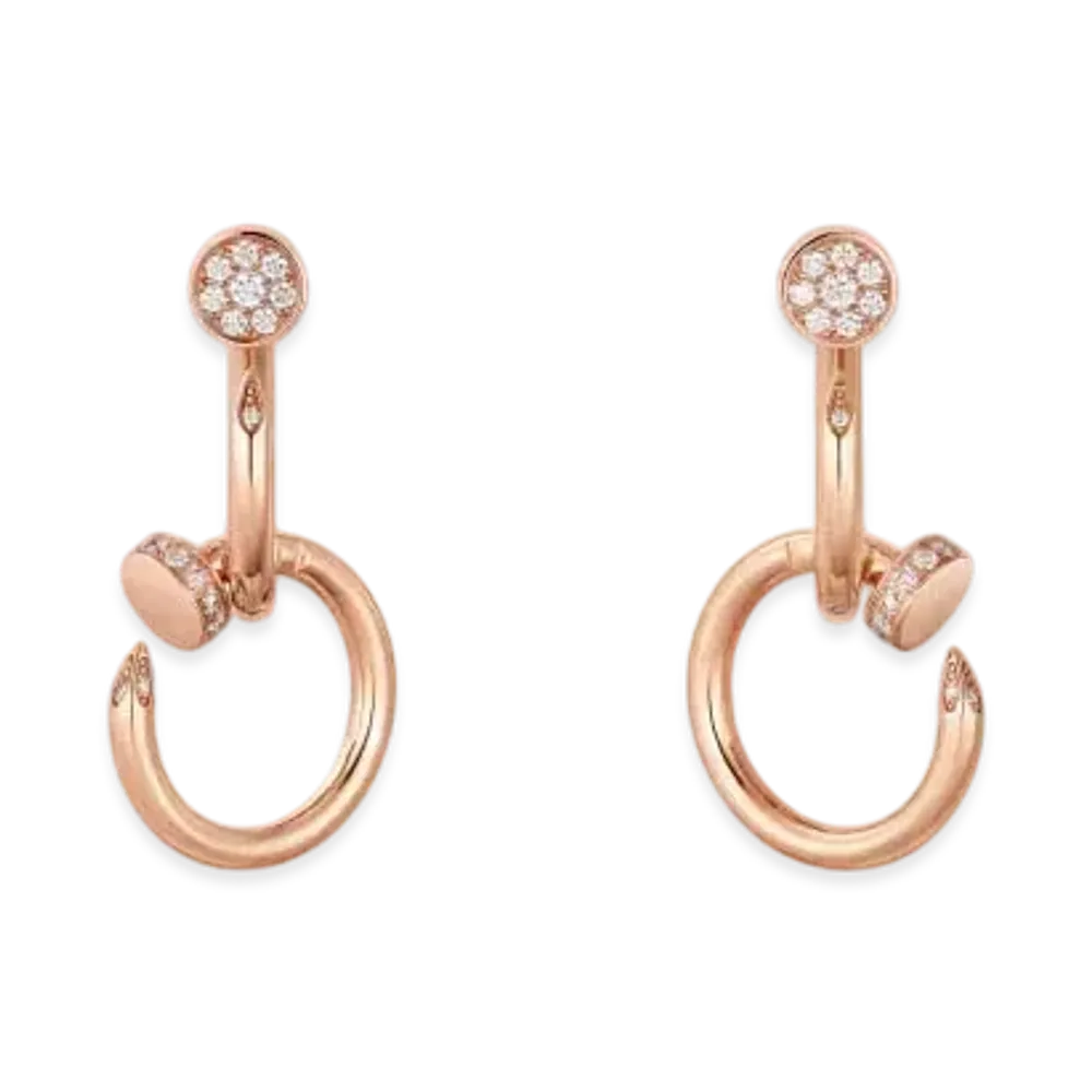 Cartier Juste un Clou Earrings Double Diamonds "Pink Gold"