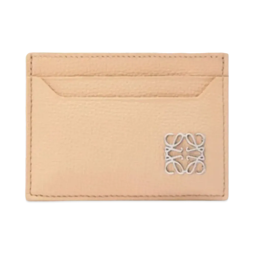 LOEWE Anagram Plain Card Holder Pebble Grain Calf "Nude"