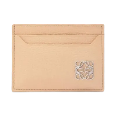 LOEWE Anagram Plain Card Holder Pebble Grain Calf "Nude"