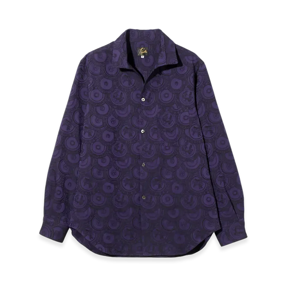 NEEDLES Italian Collar Shirt - Ornament Jacquard "Purple"