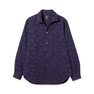 NEEDLES Italian Collar Shirt - Ornament Jacquard "Purple"