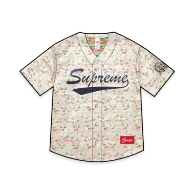 Supreme Floral Jacquard Baseball Jersey "White"