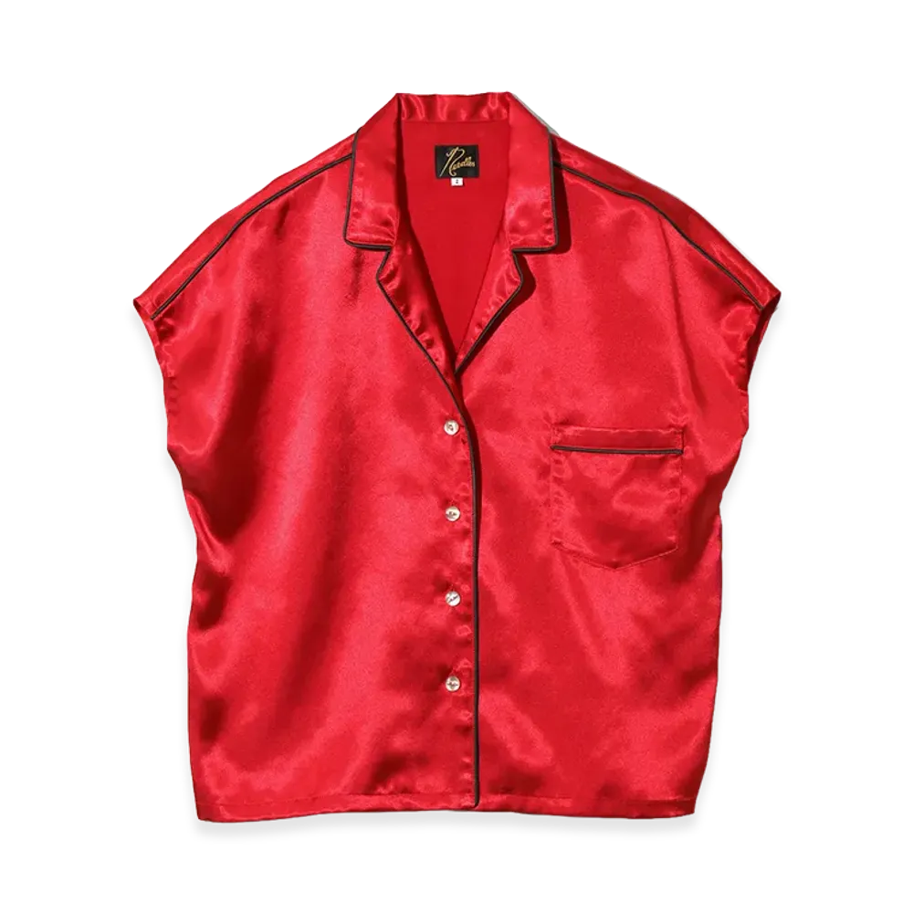 NEEDLES French Sleeve Blouse - Poly Sateen "Red"