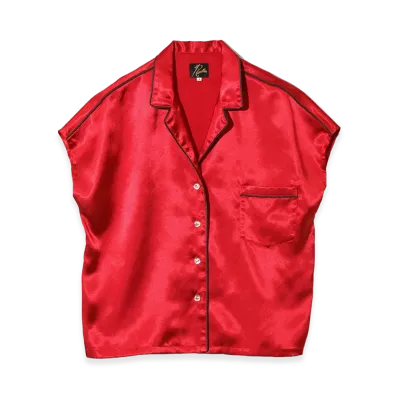 NEEDLES French Sleeve Blouse - Poly Sateen "Red"