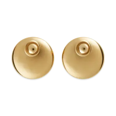 Bottega Veneta Large Concave Earrings "Yellow Gold"