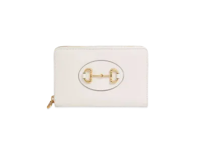 GUCCI Horsebit 1955 Zip Around Wallet "White"