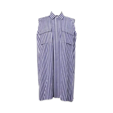sacai Cotton Poplin Dress "Navy Stripe"