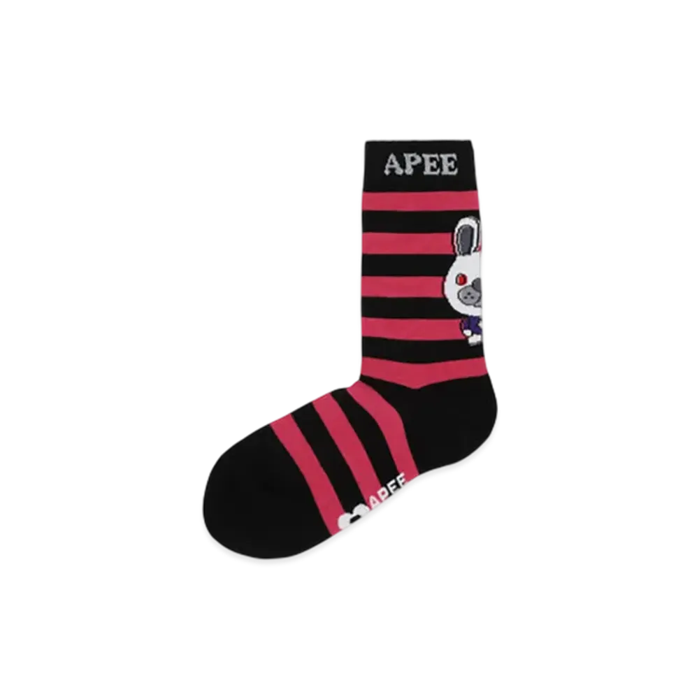 A BATHING APE APEE Baby Doppy Jacquard Stripe Socks "Pink"