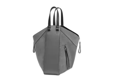 LOEWE Hammock Tote Bag In Calfskin And Suede "Anthracite"