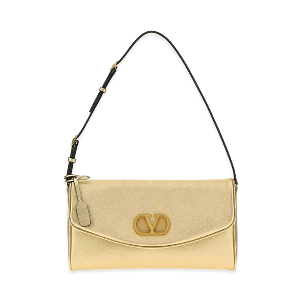 Valentino Women's Nappa Leather Devain Shoulder Bag "Gold"