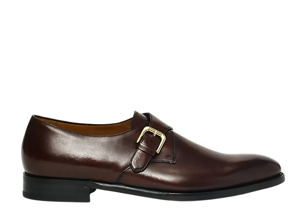 Ralph Lauren Purple Label Darnell Calf Monk-Strap Shoe "Dark Brown"