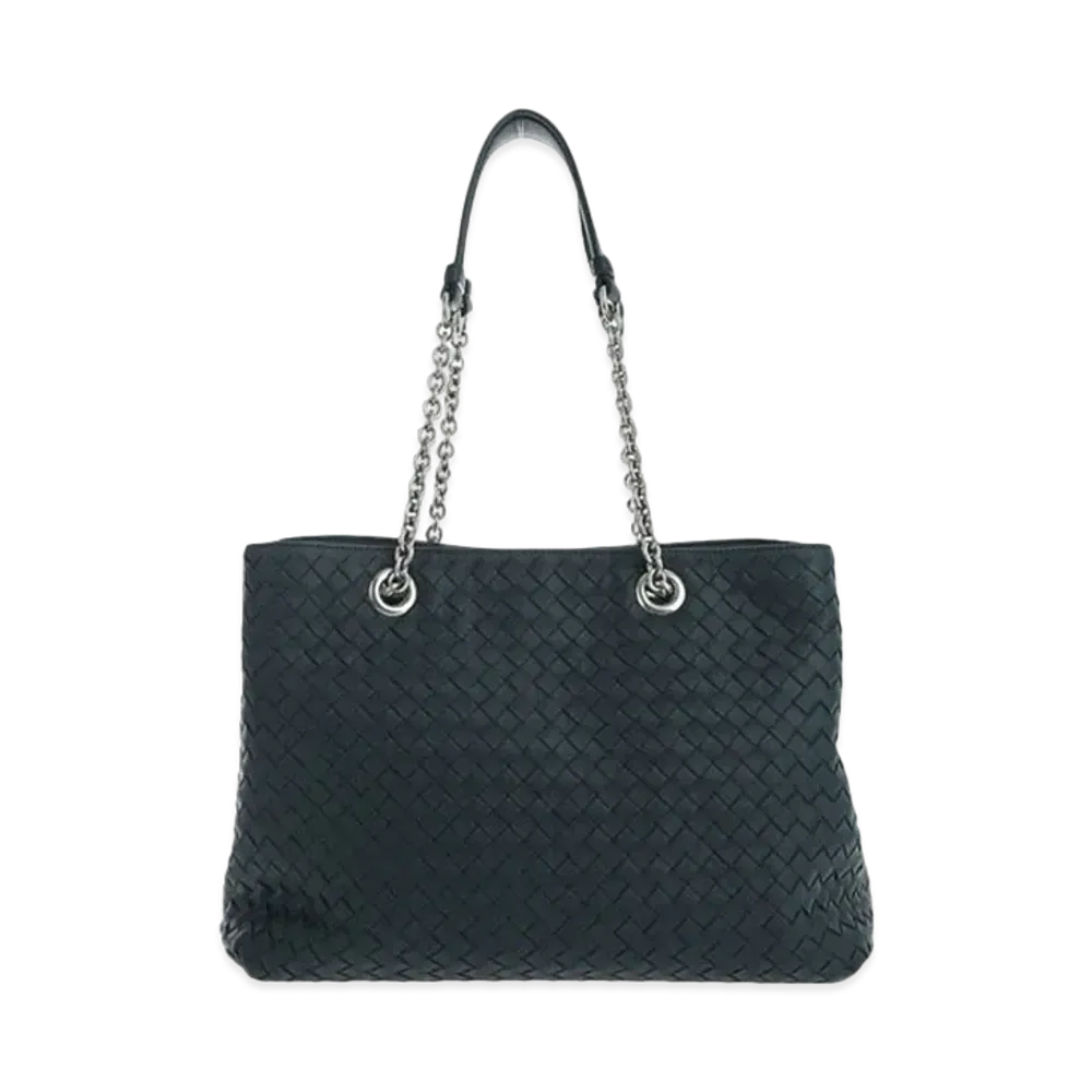 Bottega Veneta Lambskin Hand Bag "Blue"
