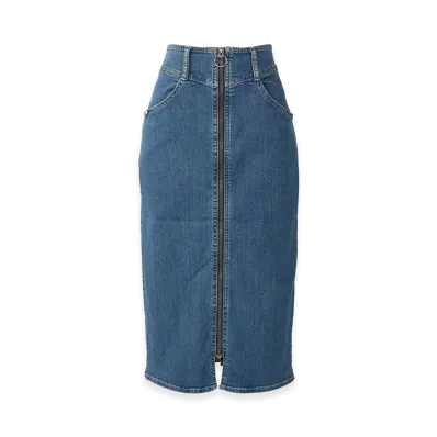 HYSTERIC GLAMOUR Women's Hysteric Glamour Front Zip Tight Denim Skirt "Light Indigo Blue"