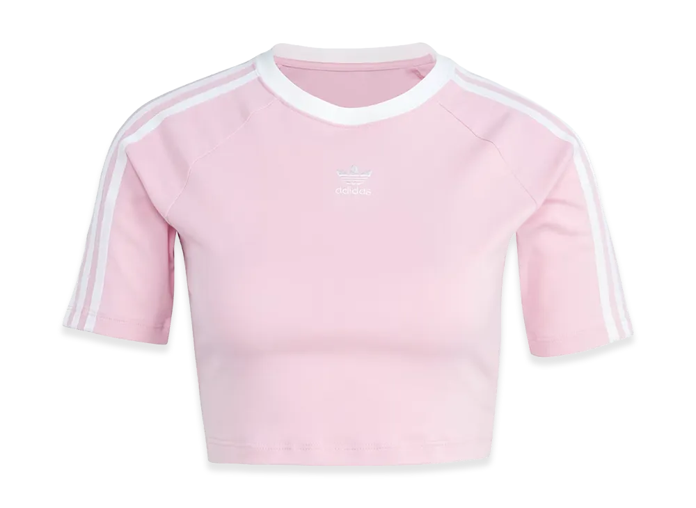 adidas Women's 3-Stripes S/S Baby Tee "True Pink"