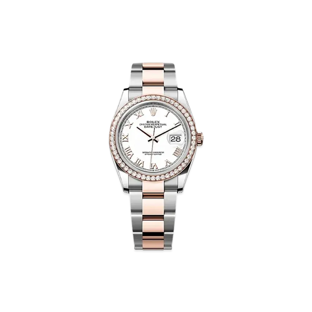 ROLEX Datejust 36mm Oystersteel & Everose Gold Diamond 126281RBR "White"