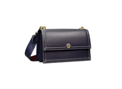 Tory Burch T Monogram Leather Shoulder Bag "Navy"