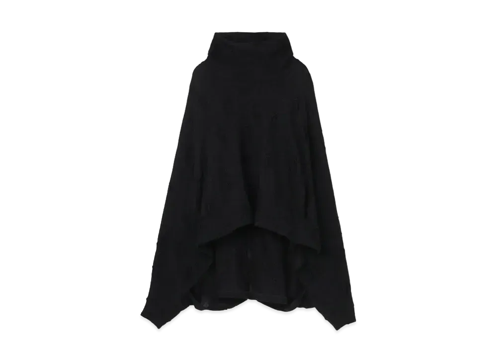 Yohji Yamamoto Y's PERFORATED DOT JACQUARD PUFF SLEEVE T "Black"