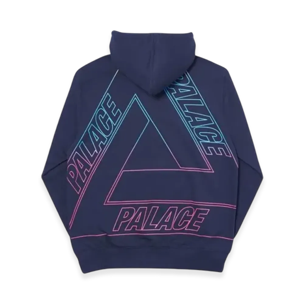 PALACE Linear Triple Fade Hood "Navy"