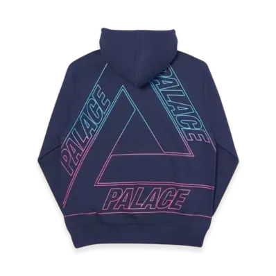 PALACE Linear Triple Fade Hood "Navy"