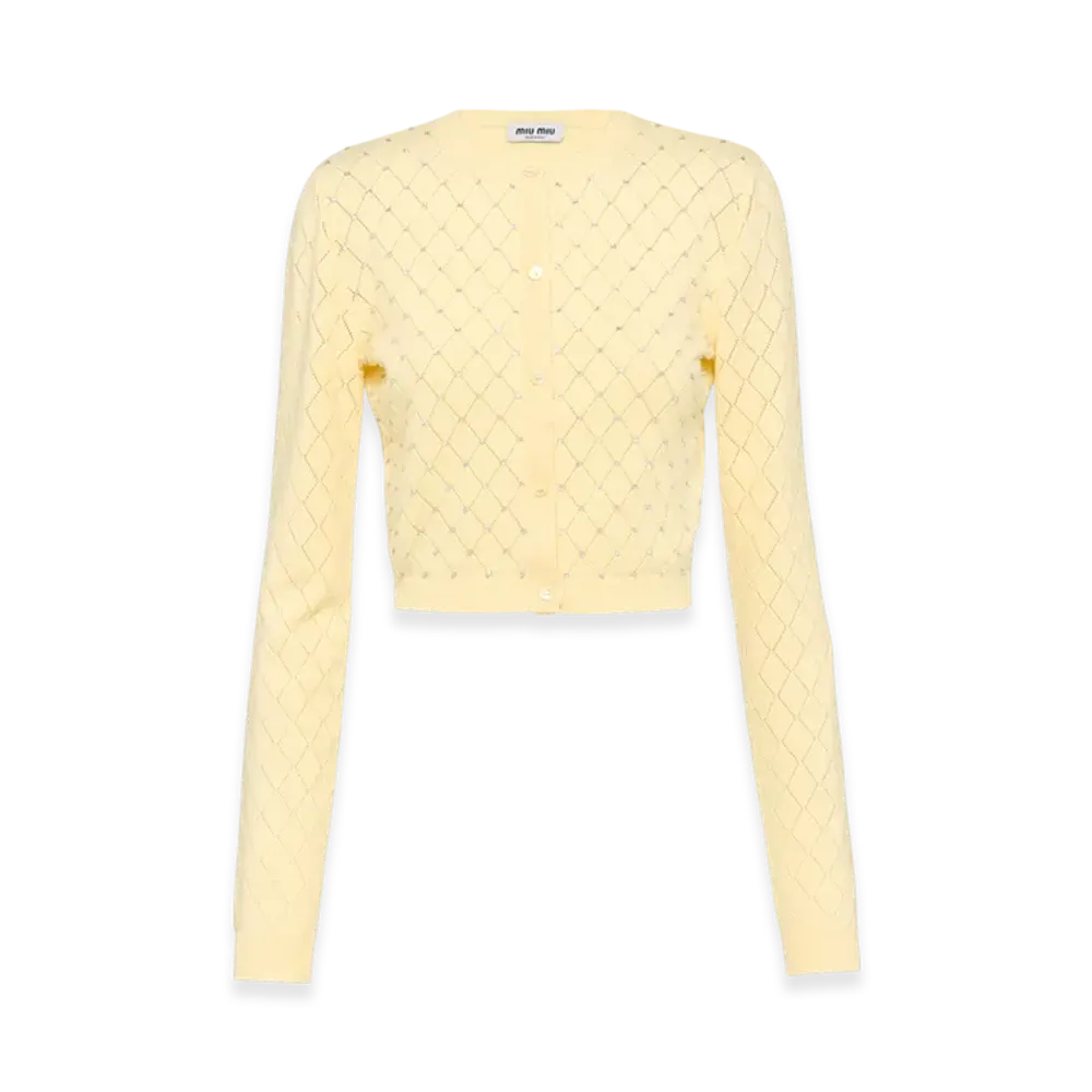 MIU MIU Women's Cashmere Cardigan "Cream"