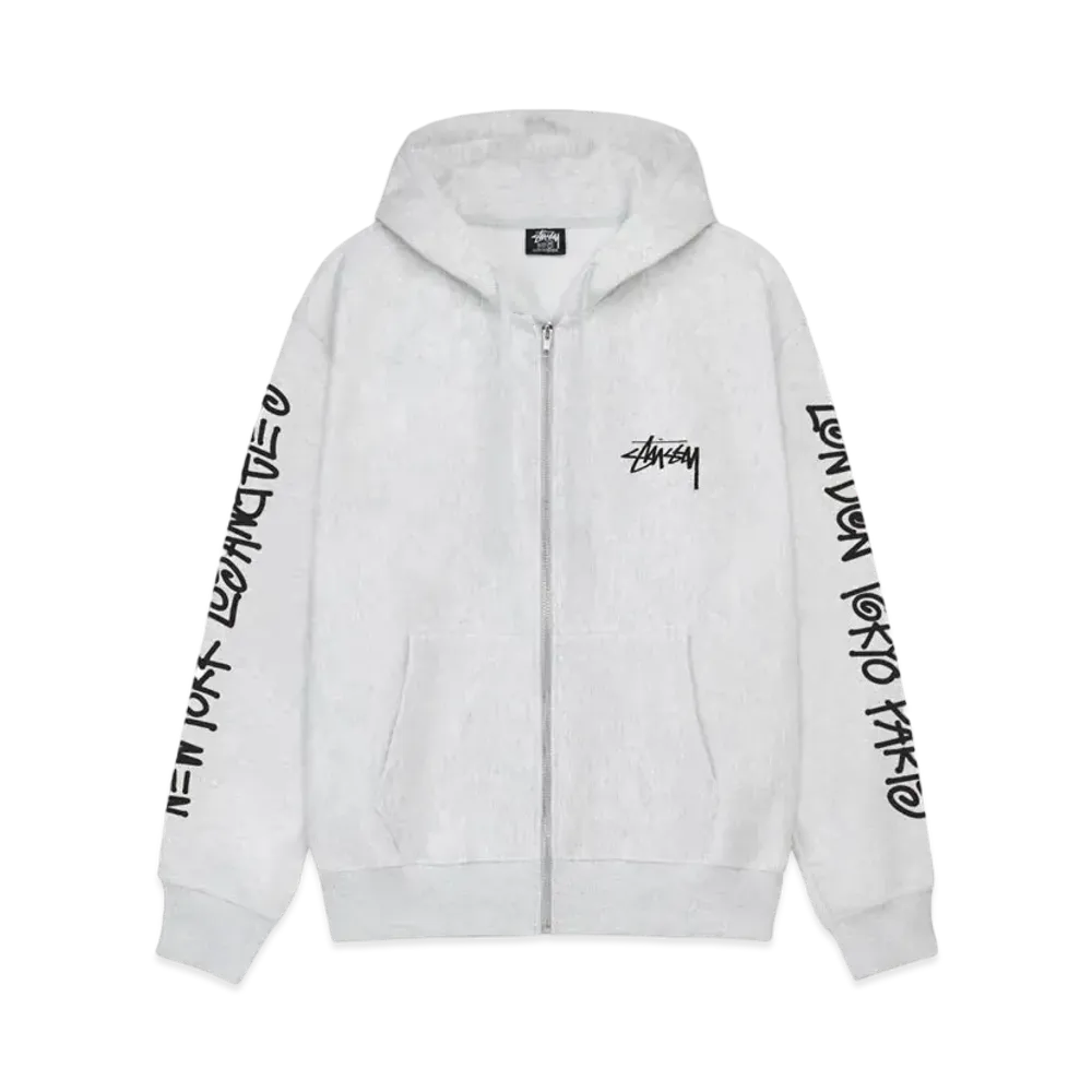 Stussy Big Cities Zip Hoodie "Ash Heather"