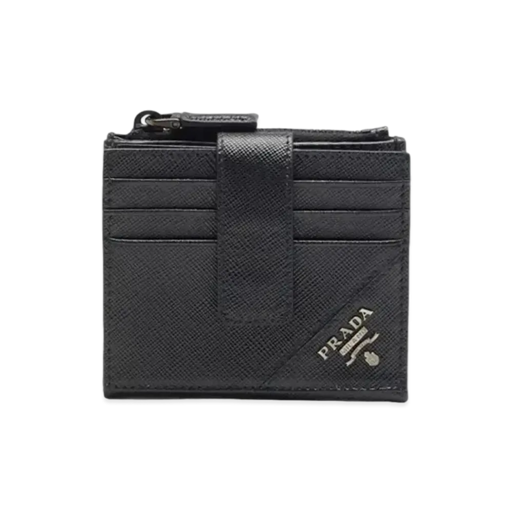 PRADA Saffiano Leather Card Holder "Black"