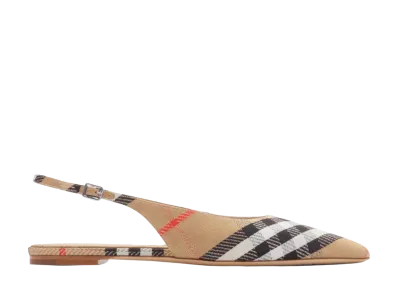 Burberry Women's Embroidered Fabric Ballerinas "Checked"