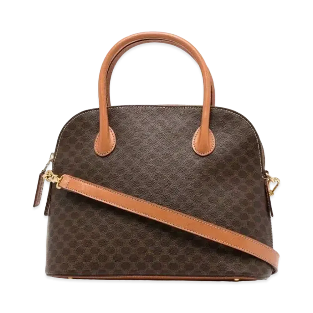 CELINE Preowned Macadam 2Way Handle Bag "Brown"