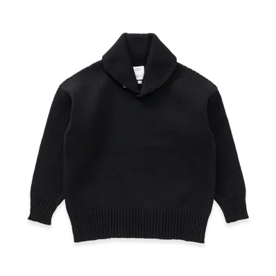 visvim Monte Shawl Collar Knit "Black"