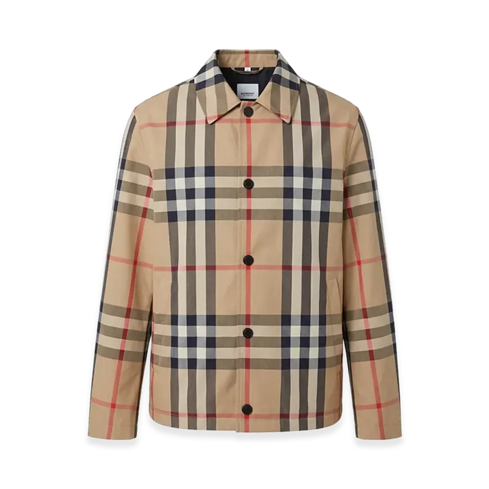 Burberry SUSSEX CHK Nylon Coach Jacket "Beige"