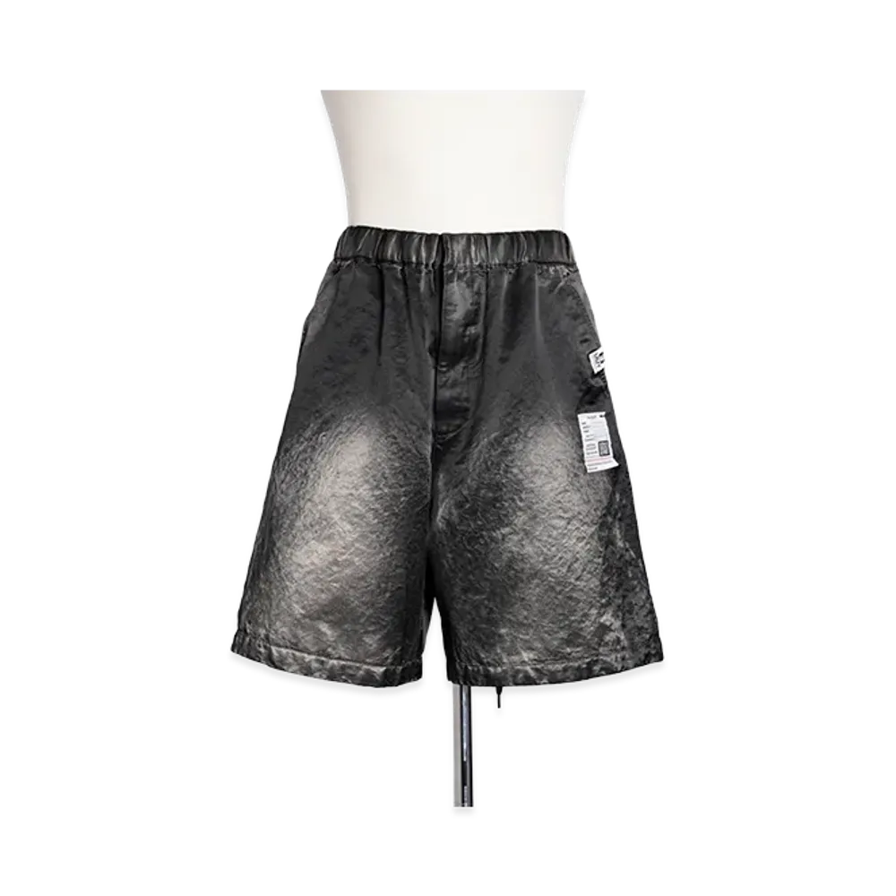 Maison MIHARA YASUHIRO Sun Faded Satin Shorts "Black"