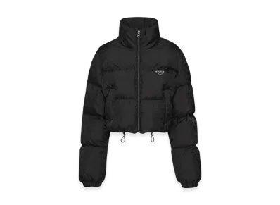 PRADA Women's Printed Nylon Down Jacket "Black"