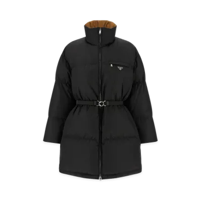 PRADA Women's Re-Nylon Maxi Down Jacket "Black"
