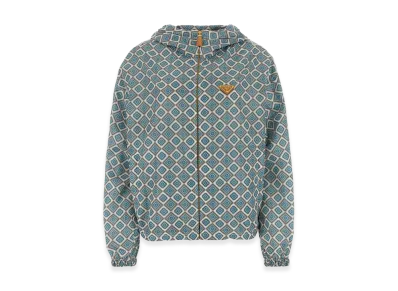 PRADA Women's Printed Nylon Windbreaker "Light Blue"