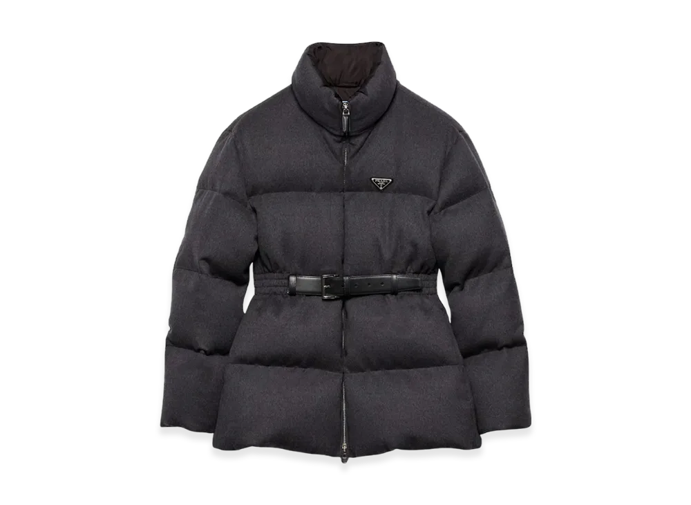 PRADA Women's Flannel Down Jacket Slate "Gray"