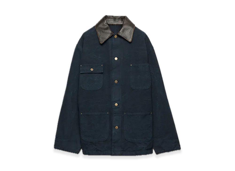 PRADA Canvas Briefcase Jacket "Navy"