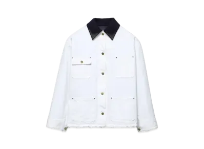 PRADA Women's Canvas Blouson Jacket "White"