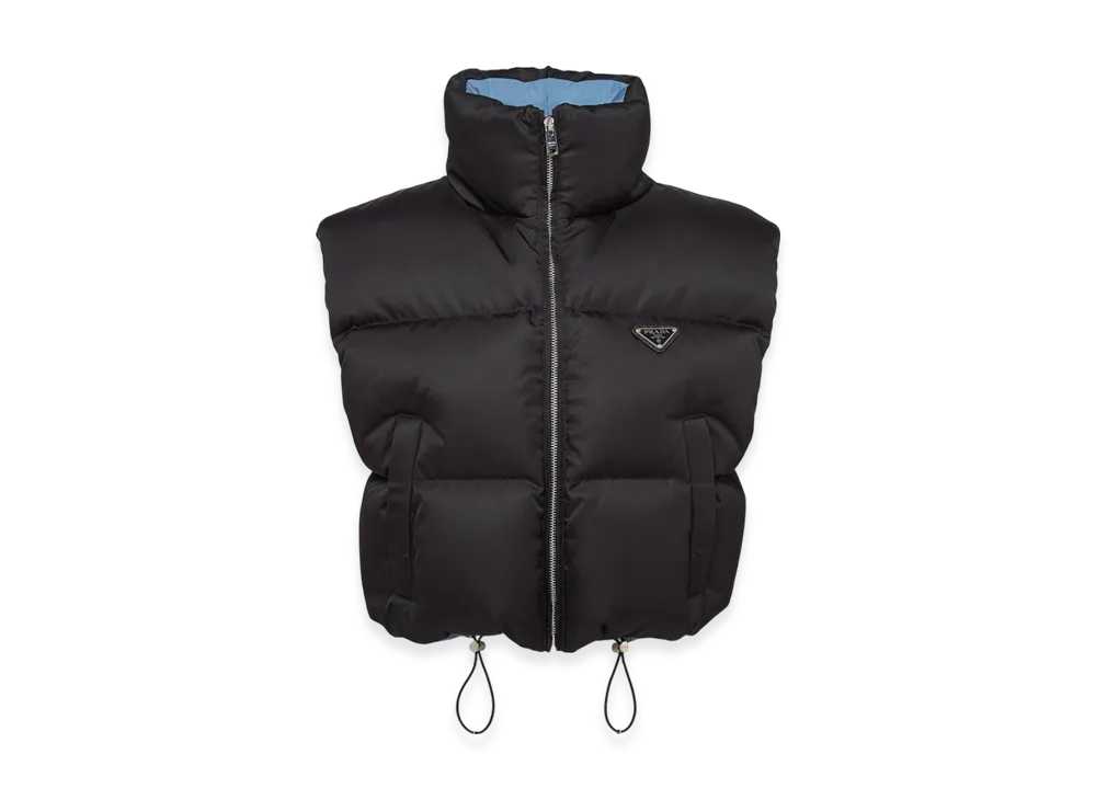 PRADA Women's Re-Nylon Cropped Down Vest "Black"