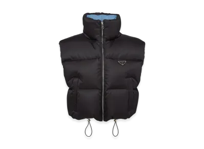 PRADA Women's Re-Nylon Cropped Down Vest "Black"