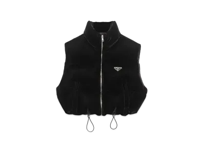 PRADA Women's Velvet Down Vest "Black"