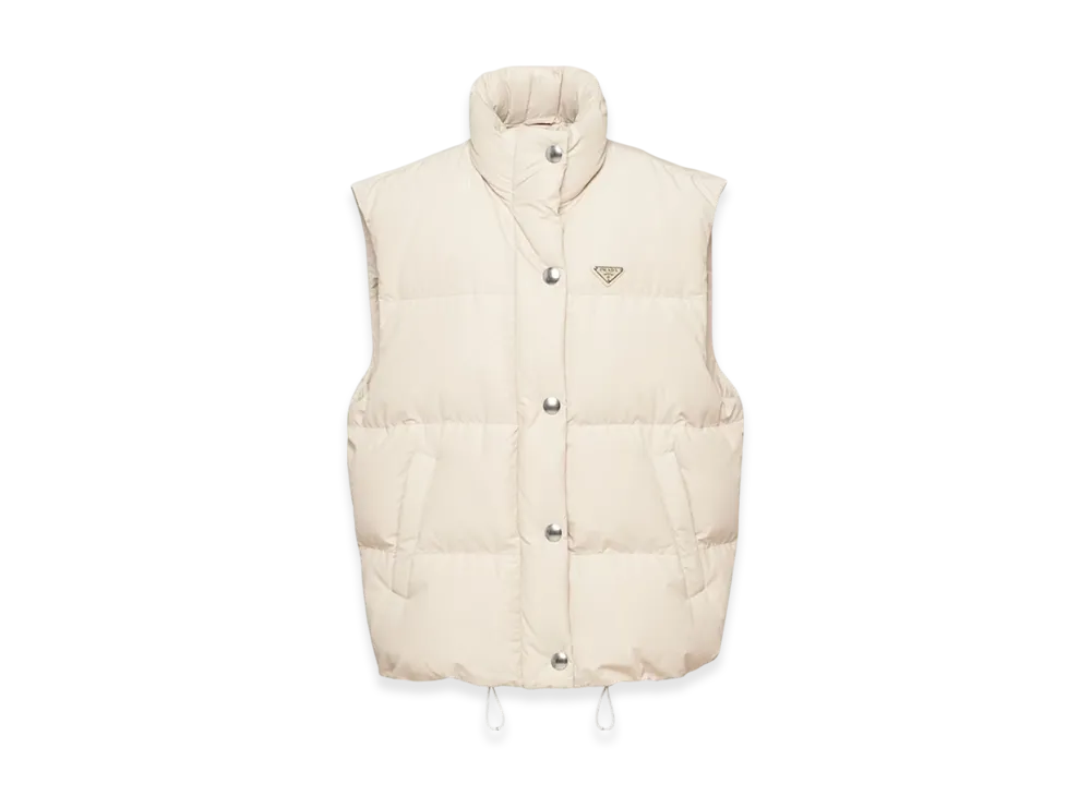 PRADA Women's Technical Fabric Down Vest "Desert Beige"