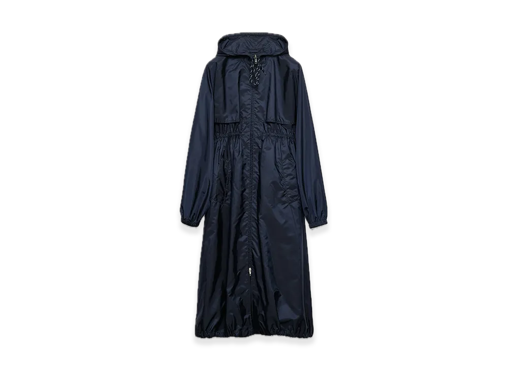 PRADA Lightweight Re-Nylon Long Raincoat "Navy"