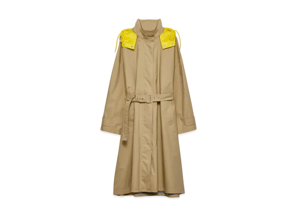 PRADA Women's Technical Poplin Raincoat "Khaki"